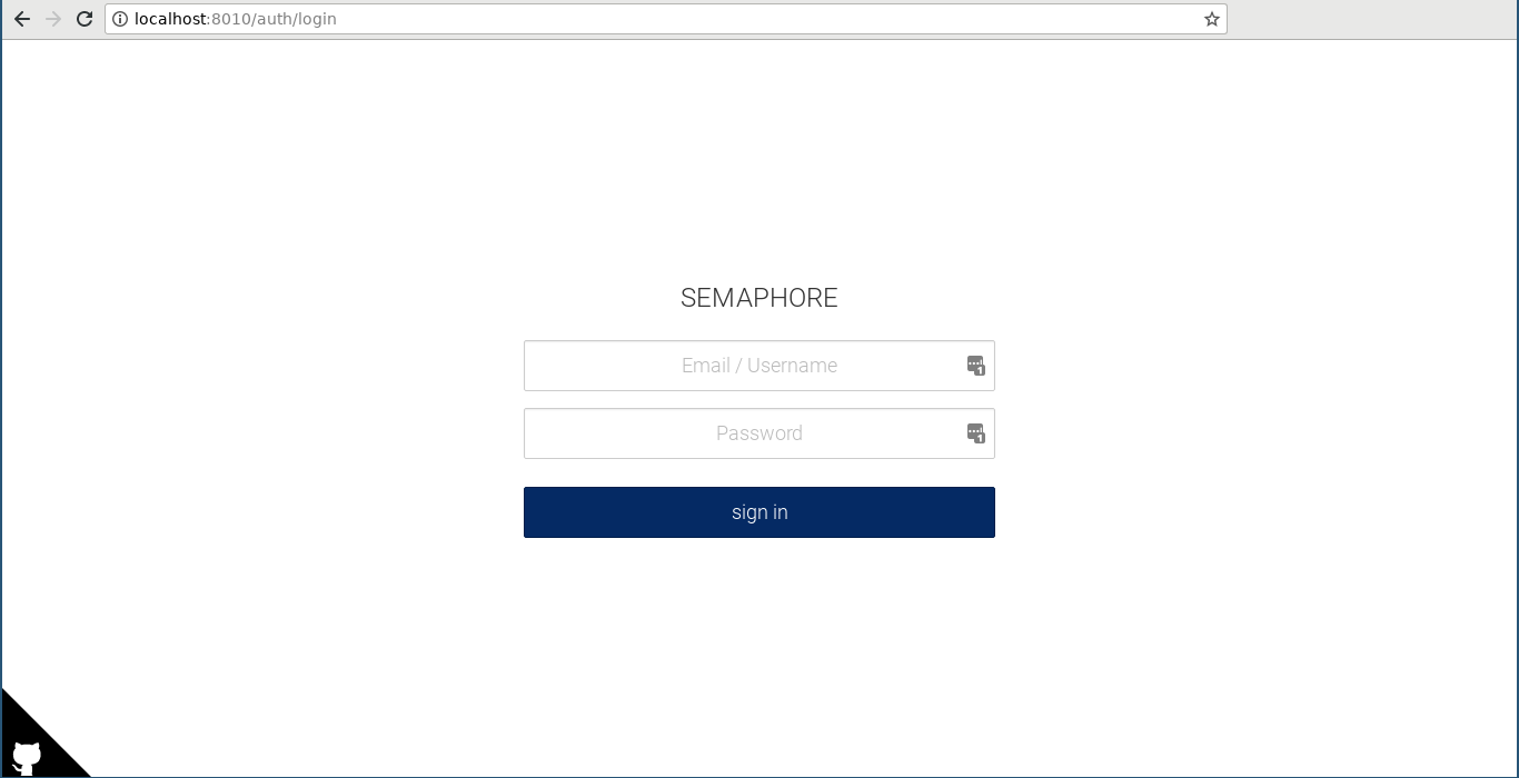 Semaphore Login Page