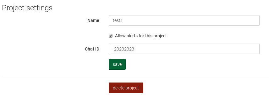 Semaphore Project Settings Page